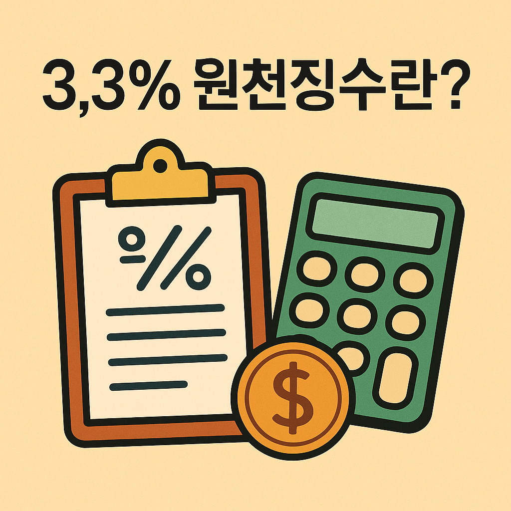 3.3% 원천징수란? 의미와 실제 수령액 계산 방법 1 원천징수 썸네일